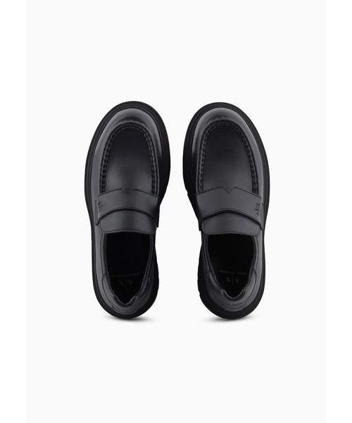 EMPORIO ARMANI ローファー 22cm相当 アルマーニ ブラック EMPORIO ARMANI 【並行輸入品】【アウトレットセール