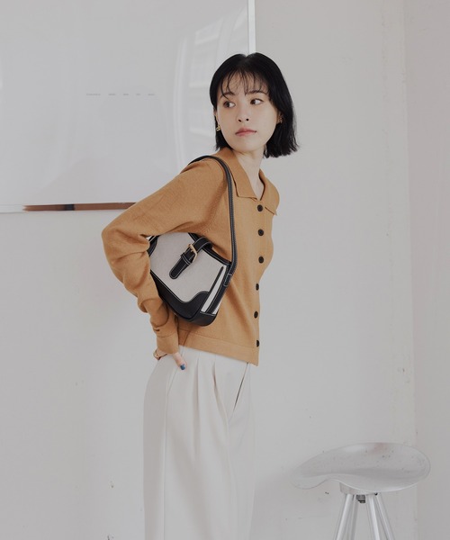 TTT ポロカーディガン Mサイズ ユニクロ公式 | リブポロカーディガン/半袖