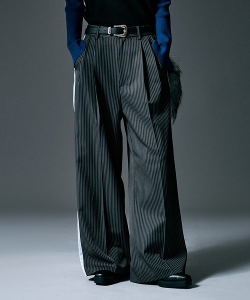 Ellno de Mavie パンツ スラックス サイドラインスラックス