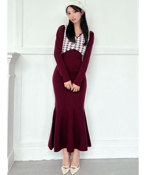 RESEXXY（リゼクシー） ワンピース ハウンドトゥースマーメイドニット