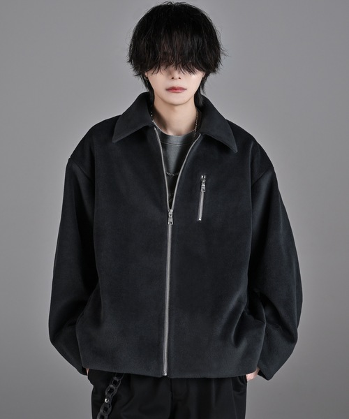 ジャケット・アウター BEAVER MELTON LOOSE SLEEVE JK ADRER ブルゾン アウター BEAVER MELTON LOOSE SLEEVE JK