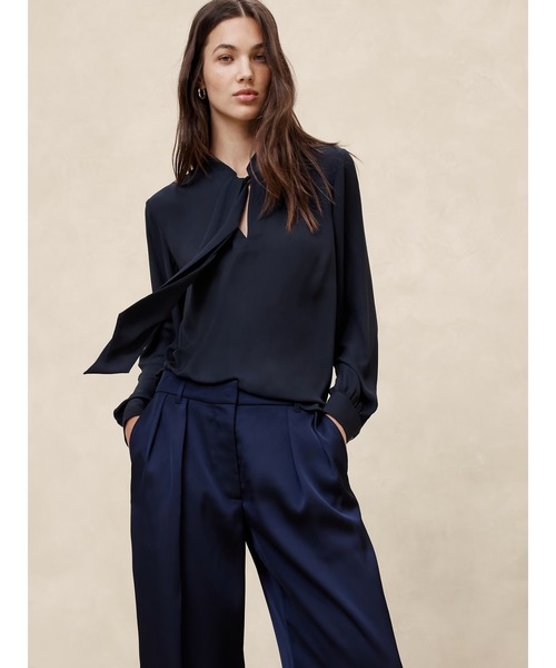 ブラウス シャツ BANANA REPUBLIC FACTORY STORE　　デニム オープンタイフロントトップ レディース セール】BANANA REPUBLIC FACTORY STORE オープン タイフロント