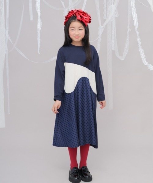 unica ワンピース Aラインバイカラーワンピース キッズ 子供服