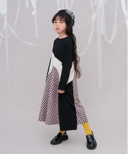 unica ワンピース Aラインバイカラーワンピース キッズ 子供服