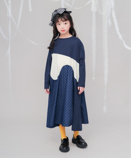 unica ワンピース Aラインバイカラーワンピース キッズ 子供服