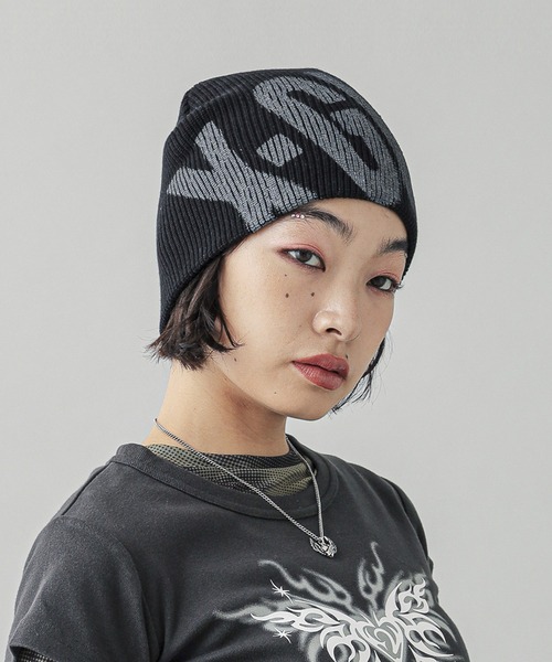 X-girl ニット帽 ニットキャップ FUZZY LOGO KNIT CAP