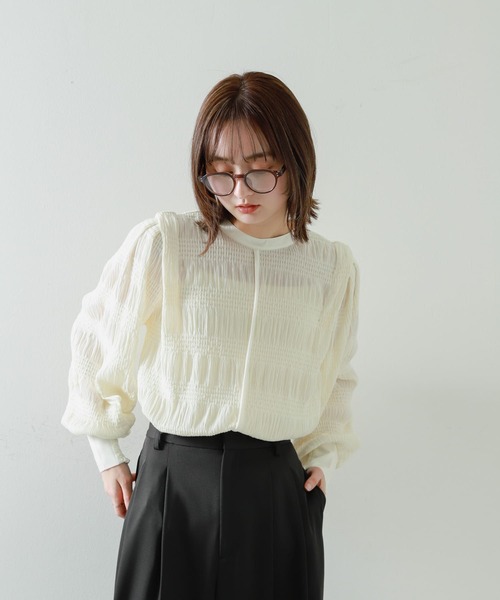 ブラウス シャツ ドレープレーヨンシャーリングショルダーブラウス レディース SENSE OF PLACE by URBAN RESEARCH ブラウス シャツ ショルダー