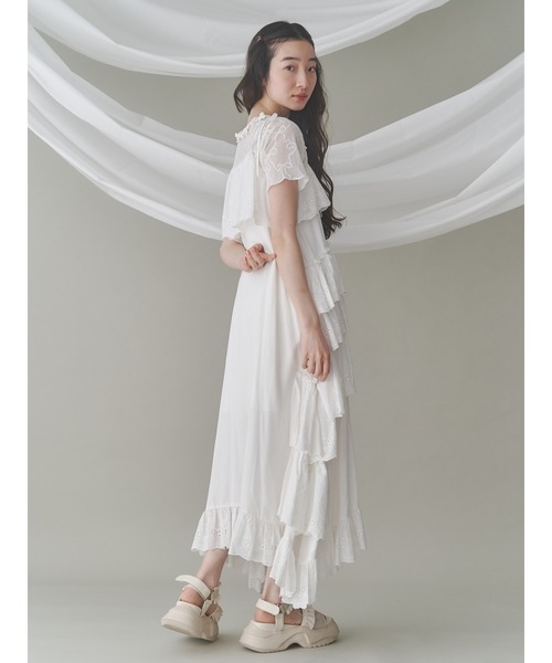 merryjenny イレギュラーレースキャミワンピース merry jenny イレギュラーレースキャミワンピース（オフホワイト