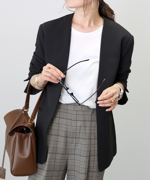 Aletta vita ジャケット ノーカラージャケット ダブルクロスノーカラー