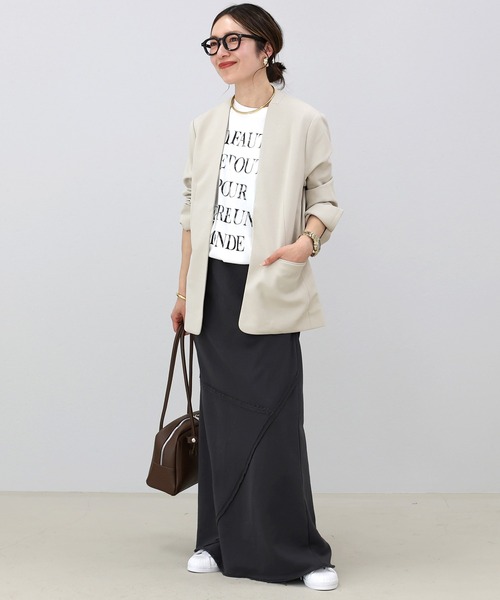 Aletta vita ジャケット ノーカラージャケット ダブルクロスノーカラー