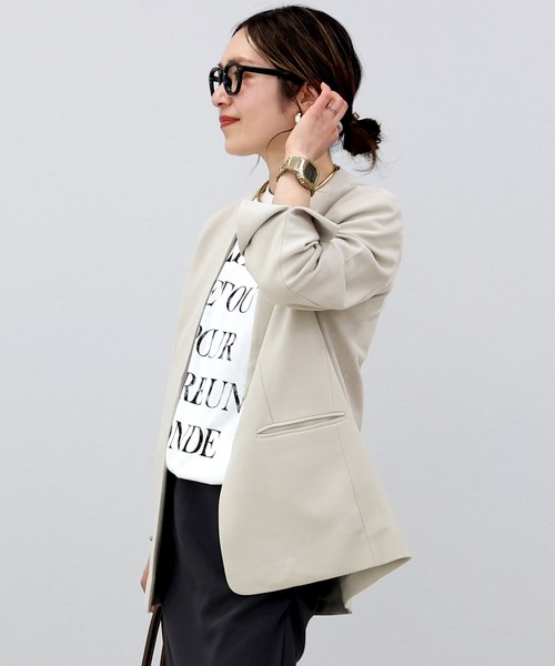 Aletta vita ジャケット ノーカラージャケット ダブルクロスノーカラー