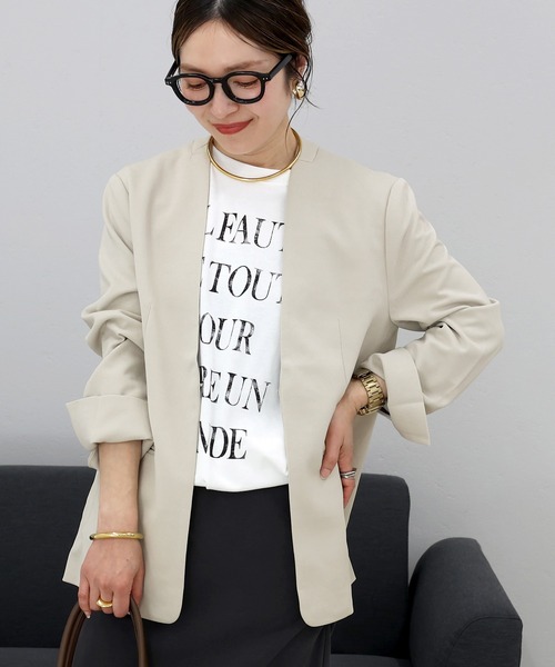 タグ付きXLサイズ！STANDARD CALIFORNIAノーカラージャケット Aletta vita ジャケット ノーカラージャケット ダブルクロスノーカラー