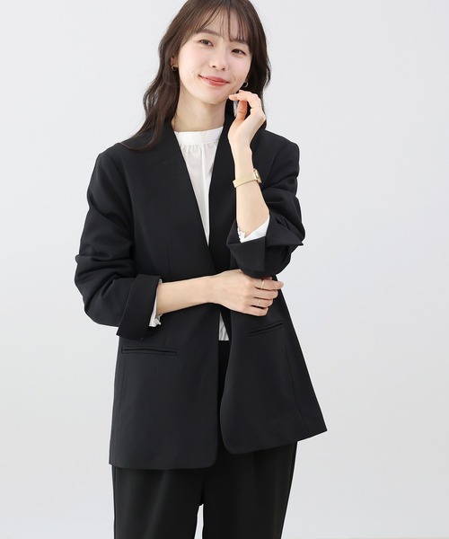 Aletta vita ジャケット ノーカラージャケット ダブルクロスノーカラー