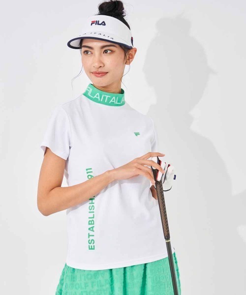 FILA GOLF ブラウス シャツ 「FILA GOLF」リブ衿 半袖モック