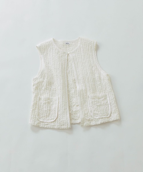 ベスト ジレ 「WEB別注カラー」ストライプ刺繍 ベスト(セットアップ対応) レディース