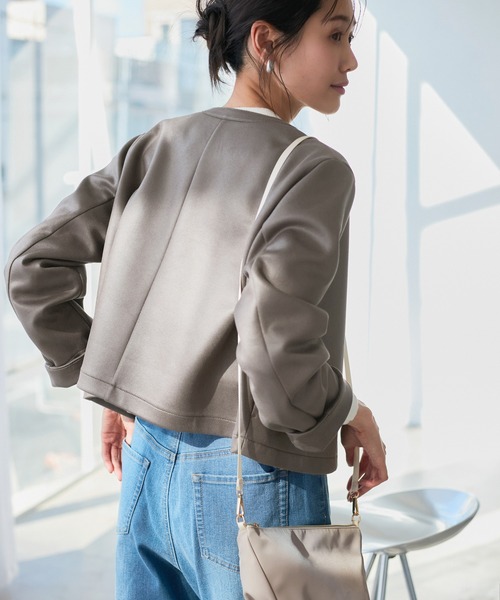 minireborn様 ブルゾン Sグレージュ ギャザーネックブルゾン｜LOGEMENT DE CLAIRE（ロジュモンドクレール