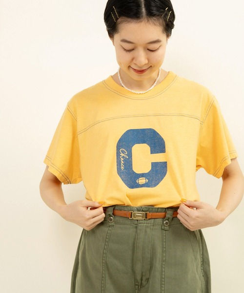 tシャツ 19/-ECO天竺 レタードTシャツ レディース