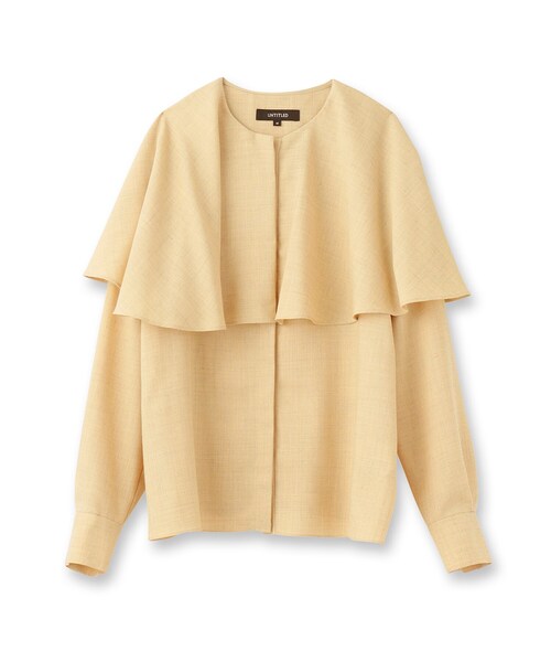 【新品】UNTITLED アンタイトル ケープスリーブ ペプラム ブラウス 2 UNTITLED（アンタイトル） ブラウス シャツ 「セットアップ可能