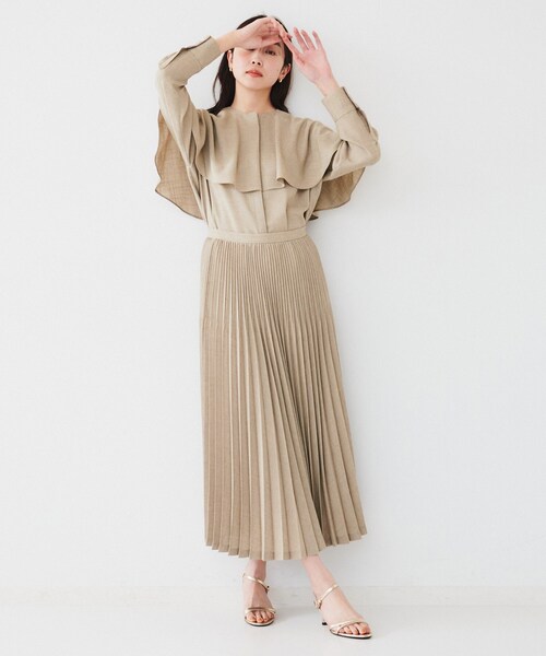 【新品】UNTITLED アンタイトル ケープスリーブ ペプラム ブラウス 2 セットアップ可能】ペプラムブラウス（シャツ・ブラウス） | UNTITLED