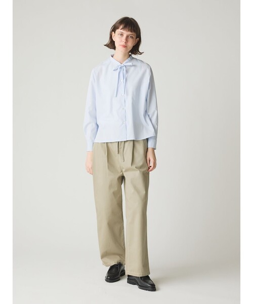 アニュアンス anuans アシメヘムストレートデニムパンツ （BLUE