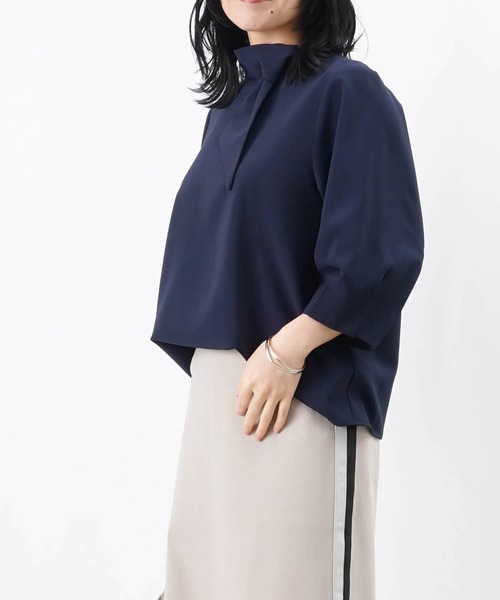 ブラウス シャツ フロントタッククロップドボウタイシャツ レディース ブラウス シャツ フロントタックボウタイブラウス レディース