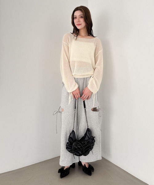 Heather ニット セーター スパンコールメッシュニット 326336