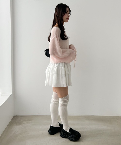 Heather ニット セーター スパンコールメッシュニット 326336