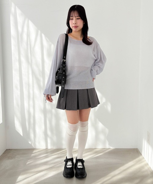 Heather ニット セーター スパンコールメッシュニット 326336