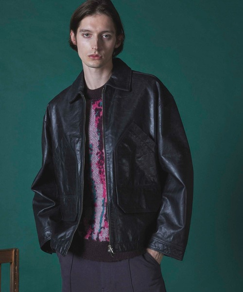 MAISON SPECIAL（メゾンスペシャル） レザーブルゾン 2 ブラック