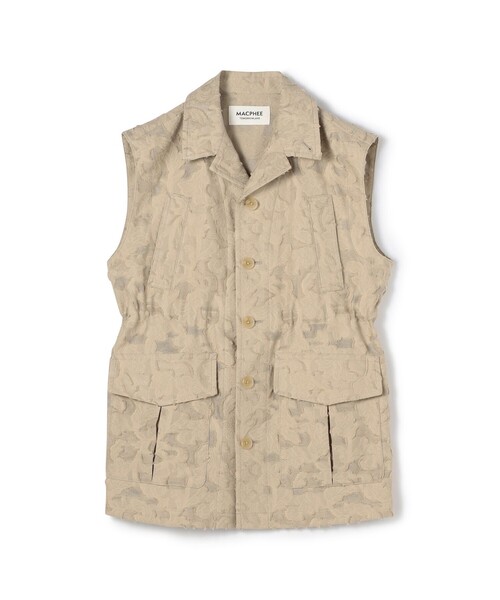 MACPHEE（マカフィー） ベスト ジレ メッシュカットジャカード ジレ