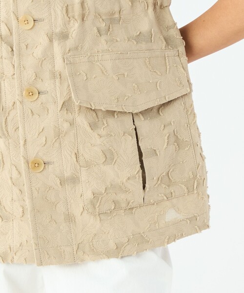 【MACPHEE】メッシュカットジャカード ジレ MACPHEE ベスト ジレ メッシュカットジャカード レディース