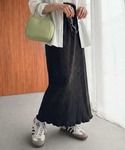 ロング スカート 微光沢素材が叶える大人の余裕...の詳細画像1