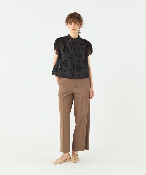 【TOMORROWLAND collection】コットンコンビネーション ペタルスリーブブラウス TOMORROWLAND collection ブラウス シャツ コットン