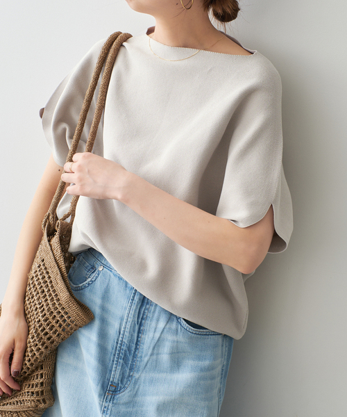 Spick＆Span ニット セーター 「追加」ボートネックニュアンス