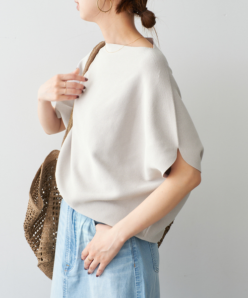 Spick and Span ボートネックニュアンスプルオーバー　美品 Spick＆Span ニット セーター 「追加」ボートネックニュアンス