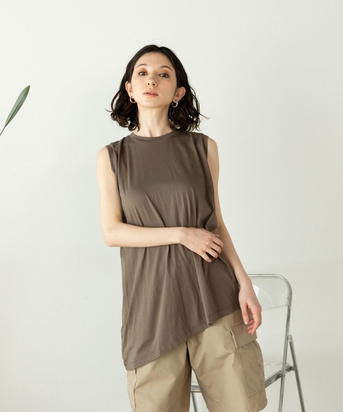 タンクトップ ノースリーブ ESLOW/エスロー SLIT TANKTOP スリット タンクトップ レディース ESLOW タンクトップ ノースリーブ ESLOW/エスロー SLIT TANKTOP