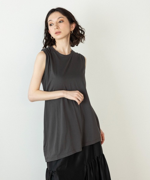 タンクトップ ノースリーブ ESLOW/エスロー SLIT TANKTOP スリット タンクトップ レディース
