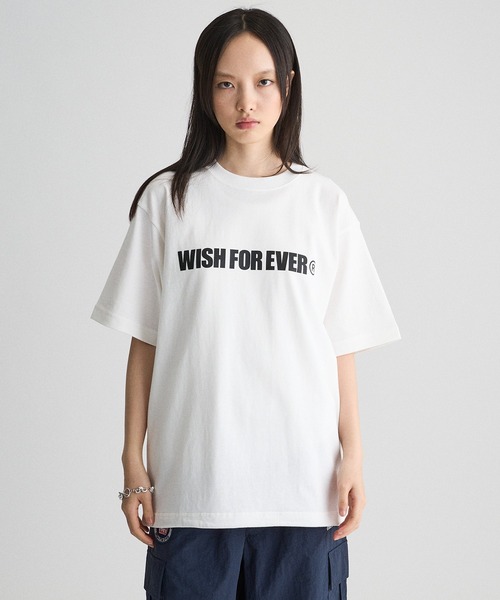 「WISH FOR EVER」 半袖Tシャツ SMALL チャコール メンズ