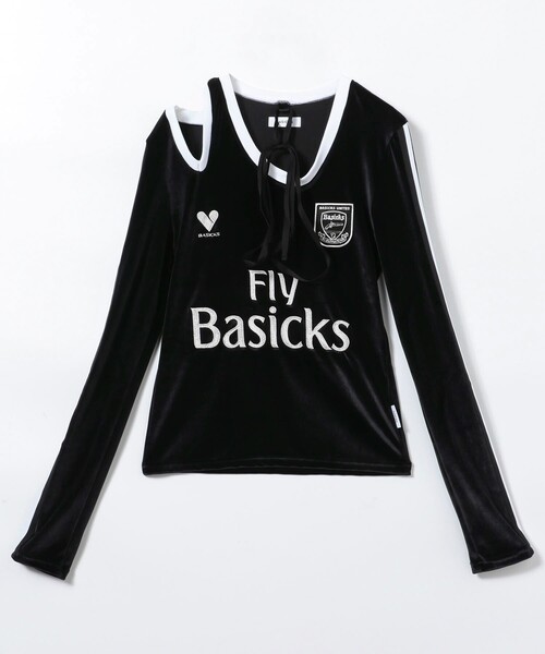 BASICKS◆長袖カットソー/S/コットン/WHT/フットボールシャツ BASICKS(ベイシックス) / 長袖カットソー/S/コットン/WHT