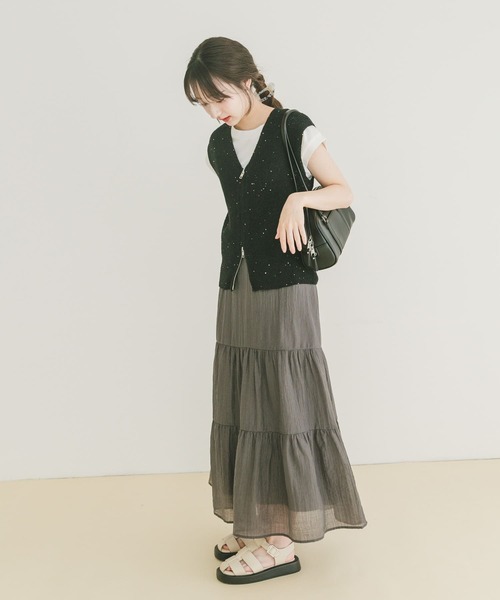 ITEMS URBANRESEARCH ベスト ジレ スパンコールベスト×スカート