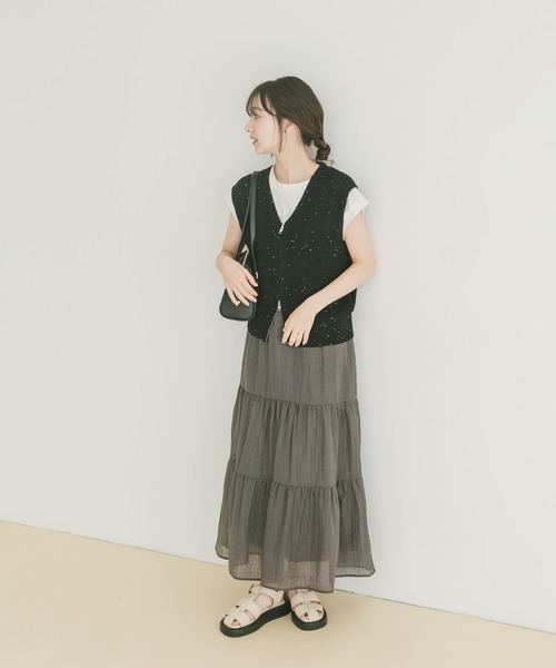 ITEMS URBANRESEARCH ベスト ジレ スパンコールベスト×スカート