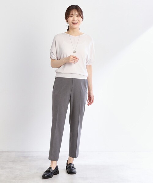 サマーニット ニット セーター 「選べる7色／手洗い可／二の腕カバー」半袖ニット レディースの画像