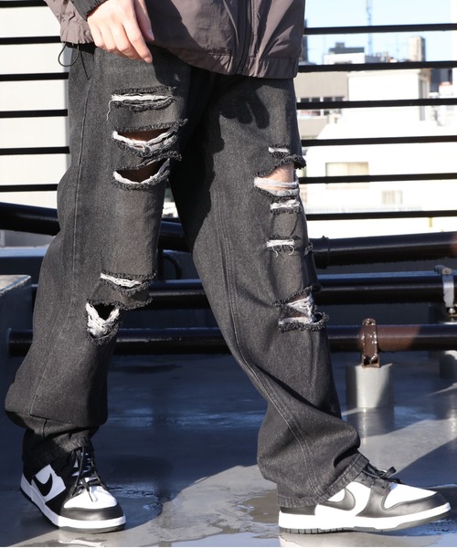 「８(eight)」 「Jungle Storm」ダメージ加工デニムパンツ MEDIUM ブルー系その他 メンズ