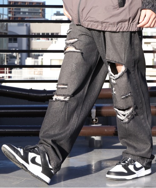 「８(eight)」 「Jungle Storm」ダメージ加工デニムパンツ MEDIUM ブルー系その他 メンズ
