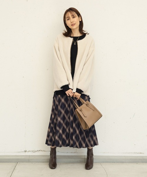 「GLOBAL WORK」 ジップアップブルゾン MEDIUM アイボリー レディース_画像9