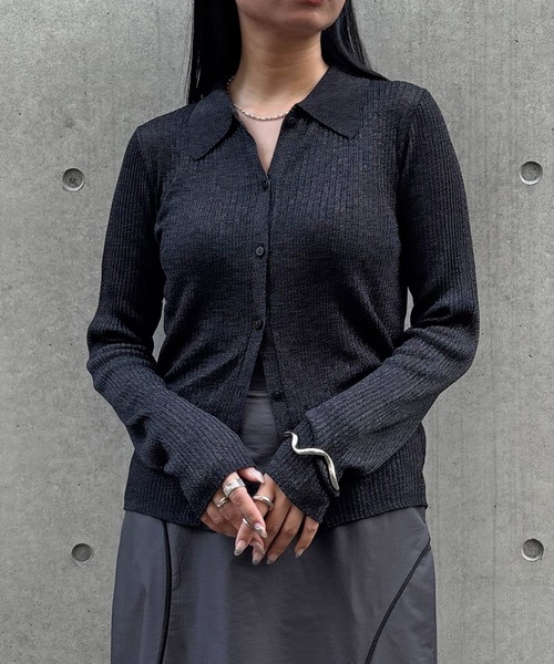 STATE OF MIND シアーラメポロニット STATE OF MIND（ステートオブマインド）｜sheer lame polo knit