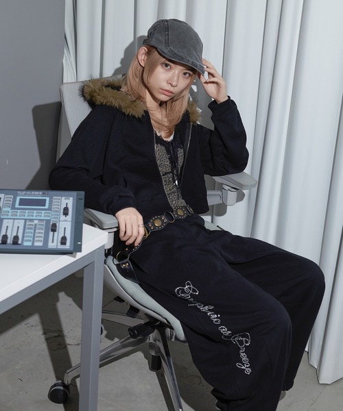 美波　アクの373A BEARパーカー（グレー） apres jour mignon（アプレジュールミニョン） パーカー ファー付き