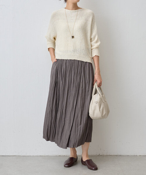 セール】 タートルビッグニット(ロング) （ニット・セーター）｜BEARDSLEY / ビアズリー ファッション通販 タカシマヤファッションスクエア 美品★BEARDSLEYビアズリー 麻混BIGニット ビッグシルエット リネン