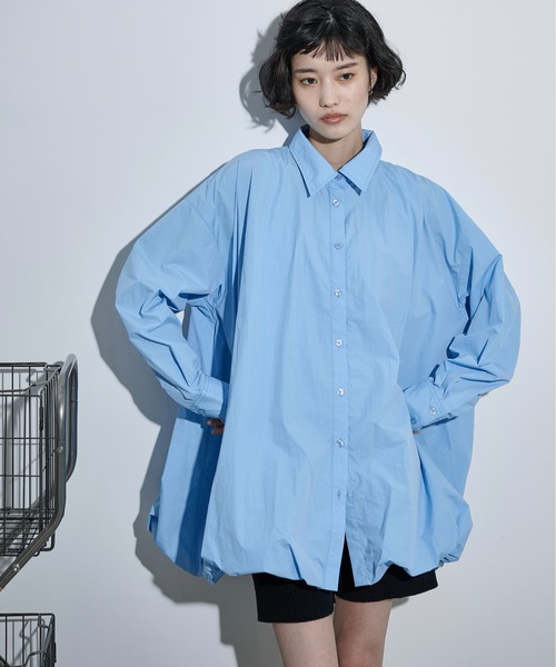 THE Yon シャツワンピース バルーンヘムミニシャツOP : ZOZOTOWN Yahoo