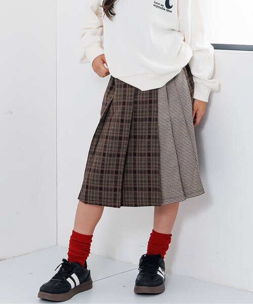 algy（アルジー） スカート ミディプリーツチェックスカート キッズ